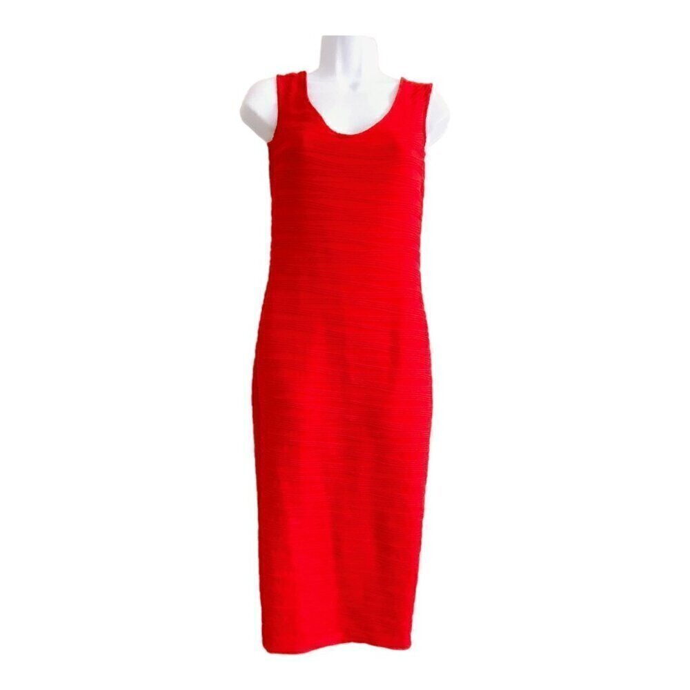 ASOS red sleeveless bodycon strech midi dress, size 6